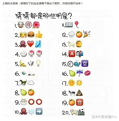 疯狂猜图名人明星答案图仲夏版