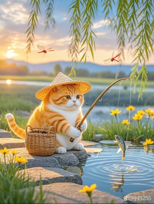 猫咪钓鱼